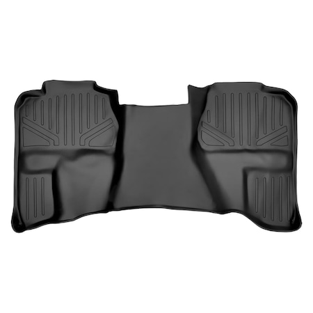 Smartliner Custom Fit 2nd Row Floor Mats Liner for 2007-2013 Chevy Silverado 1500, Black SB0097